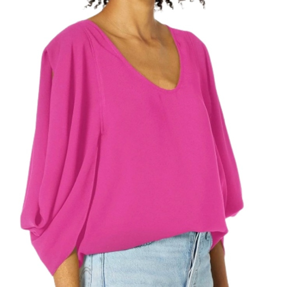 NWT Trina Turk Universe Split Sleeve Pink Salamander Top - Sz S